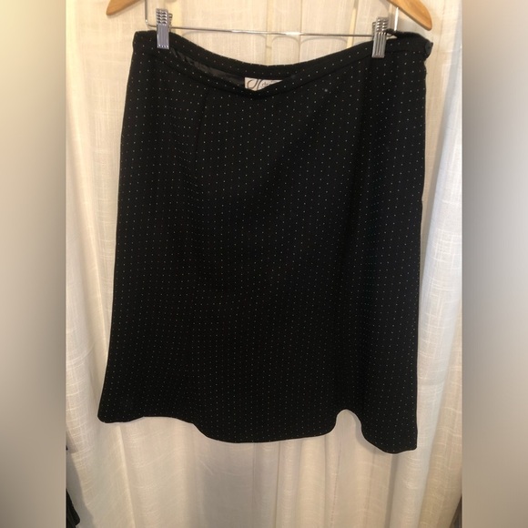 dressbarn Dresses & Skirts - Dressbarn Black A-Line Skirt with Re and White Dots